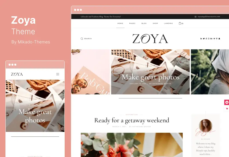 Zoya 主题 - 生活方式博客 WordPress 主题