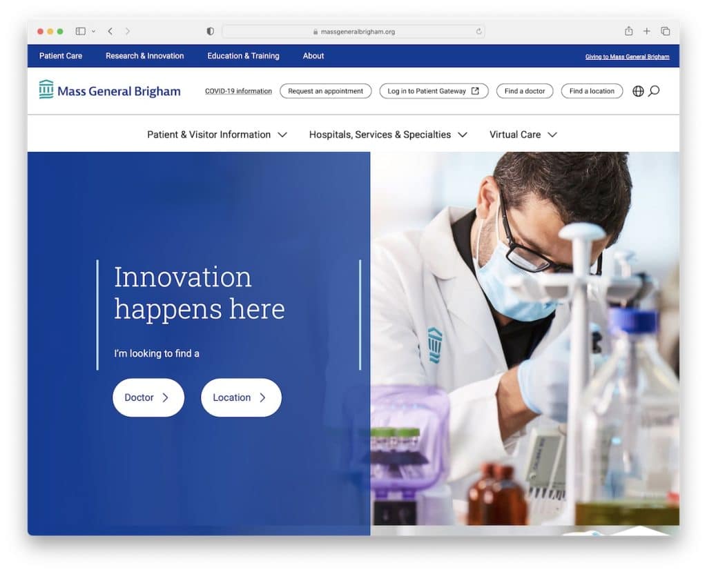 Mass General Brigham Healthcare の Web サイト