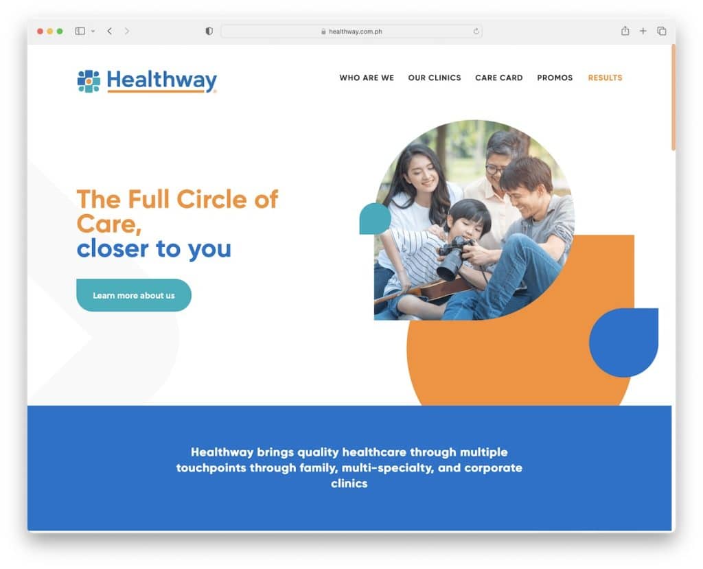 healthway ヘルスケアのウェブサイト