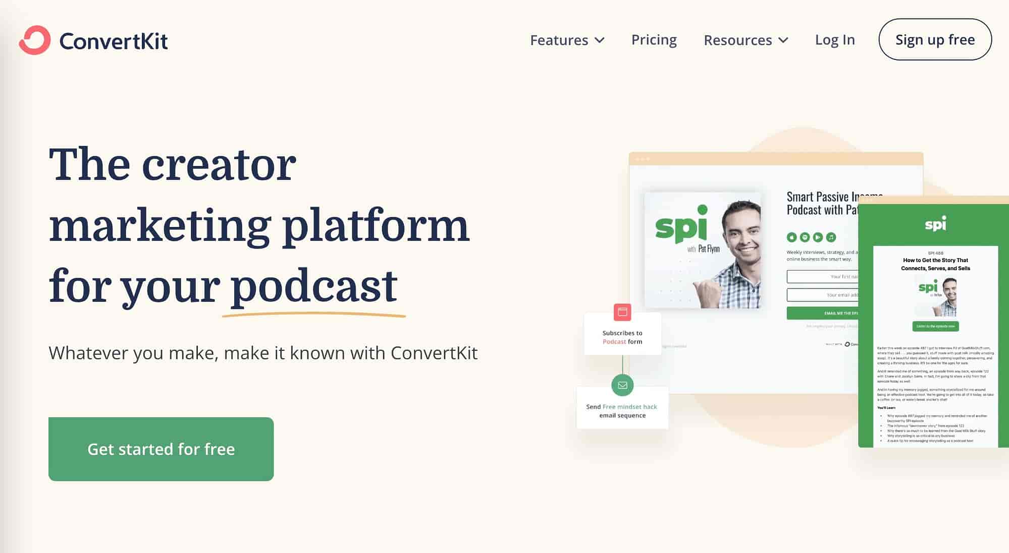 صفحة ConvertKit الرئيسية