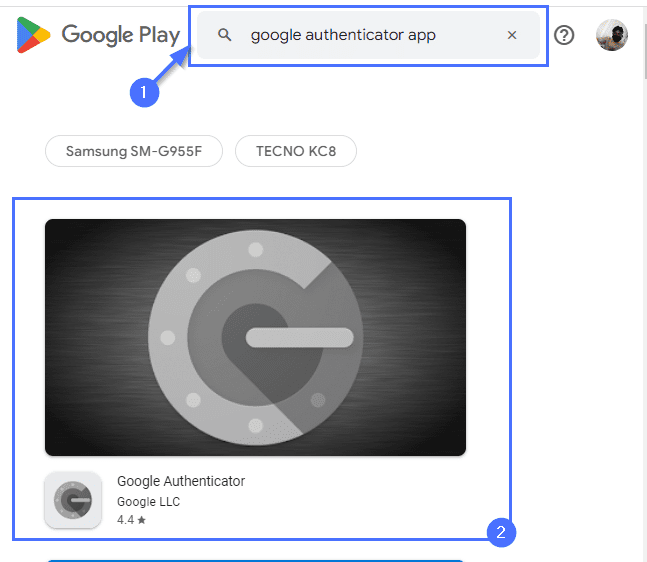 Aplicación de autenticación de Google