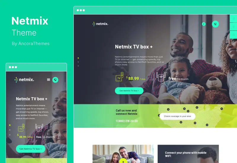 Netmix Theme - Tema de WordPress para proveedores de Internet de banda ancha y telecomunicaciones