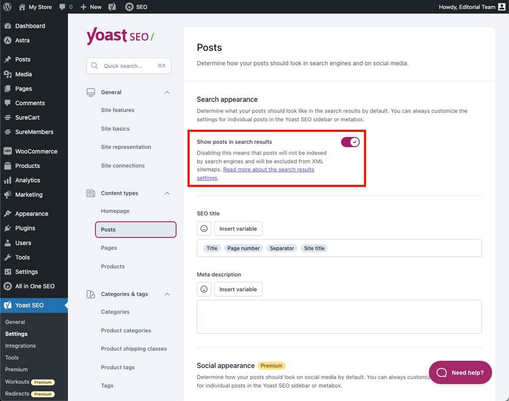 Yoast 站点地图设置