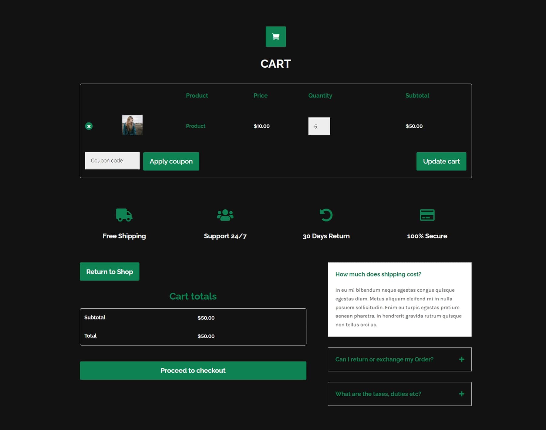 Divi Product Highlight Divi Designer Pack Cart Dark 8