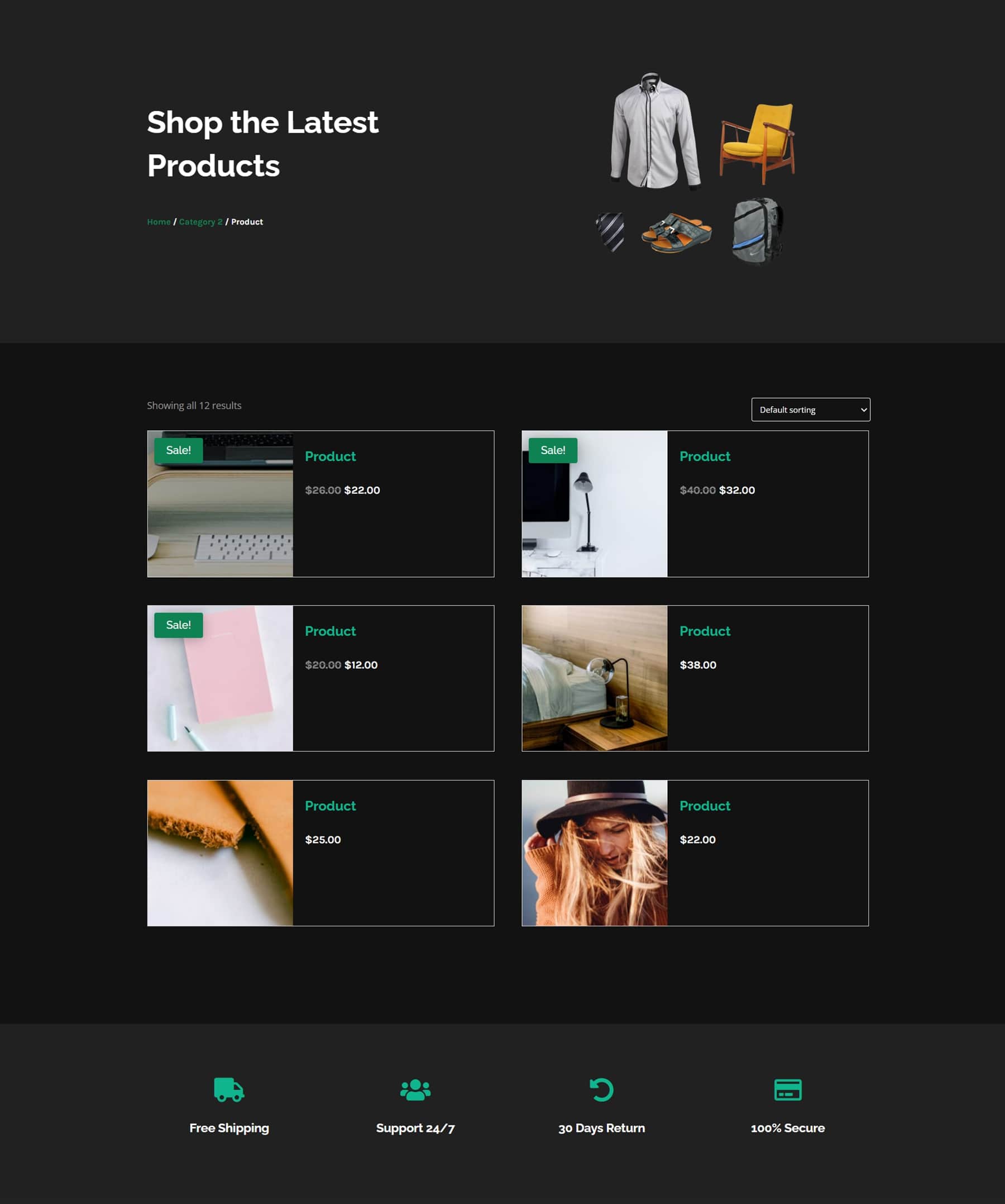 Divi Product Highlight Divi Designer Pack Shop Dark 8