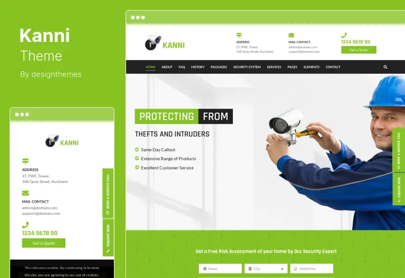 Kanni-Theme - Heimautomatisierung, CCTV-Sicherheits-WordPress-Theme