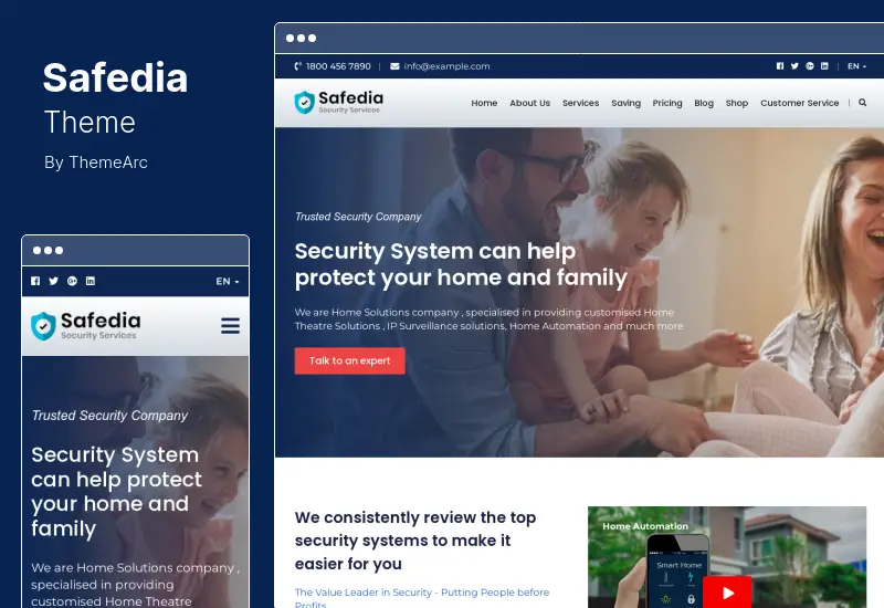 Safedia-Thema - Home Security WordPress-Theme