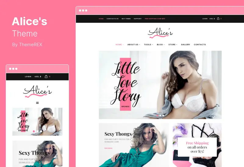 Alice's Theme - Lingerie Store and Fashion Boutique WordPress 主题