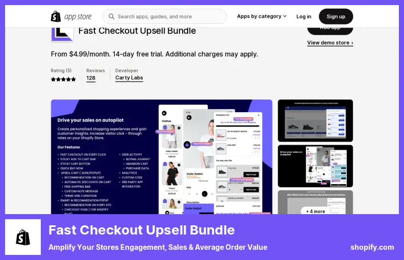 Fast Checkout Upsell Bundle - 提高您的商店参与度、销售额和平均订单价值