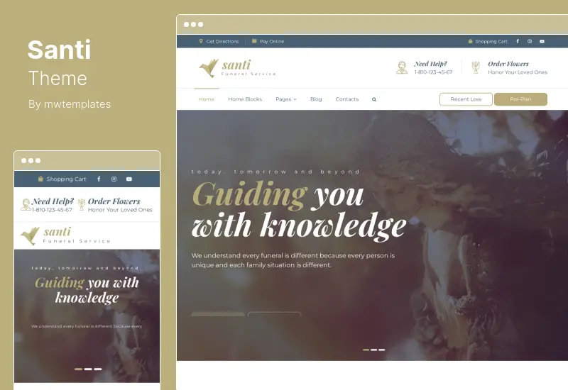 Santi Theme - 殡仪馆 WordPress 主题