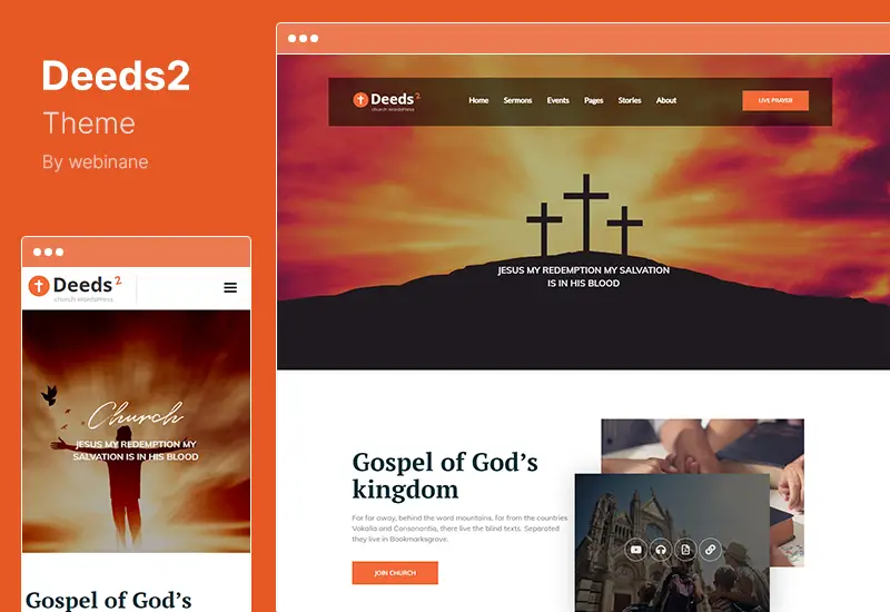 Deeds2 主题 - 宗教和教会 WordPress 主题