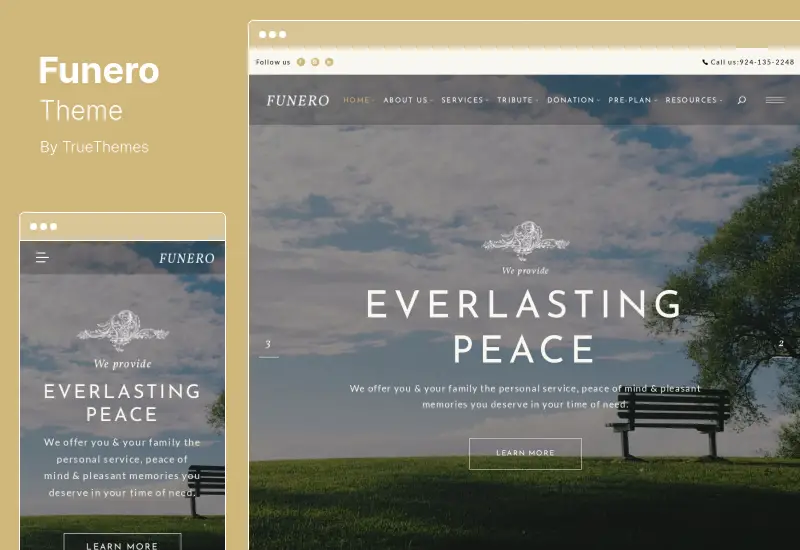 Funero 主题 - 葬礼服务和火葬 WordPress 主题