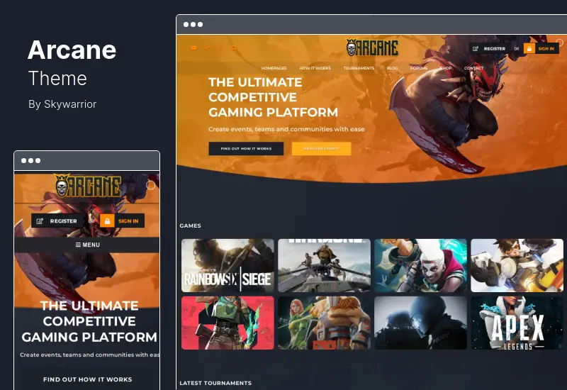 Arcane 主题 - 游戏社区 WordPress 主题