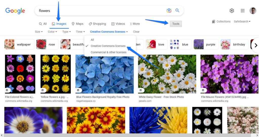 căutare de imagini pe google pentru imagini cu licență creative commons