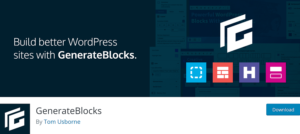 Kadence Blocks vs GenerateBlocks: banner GenerateBlocks