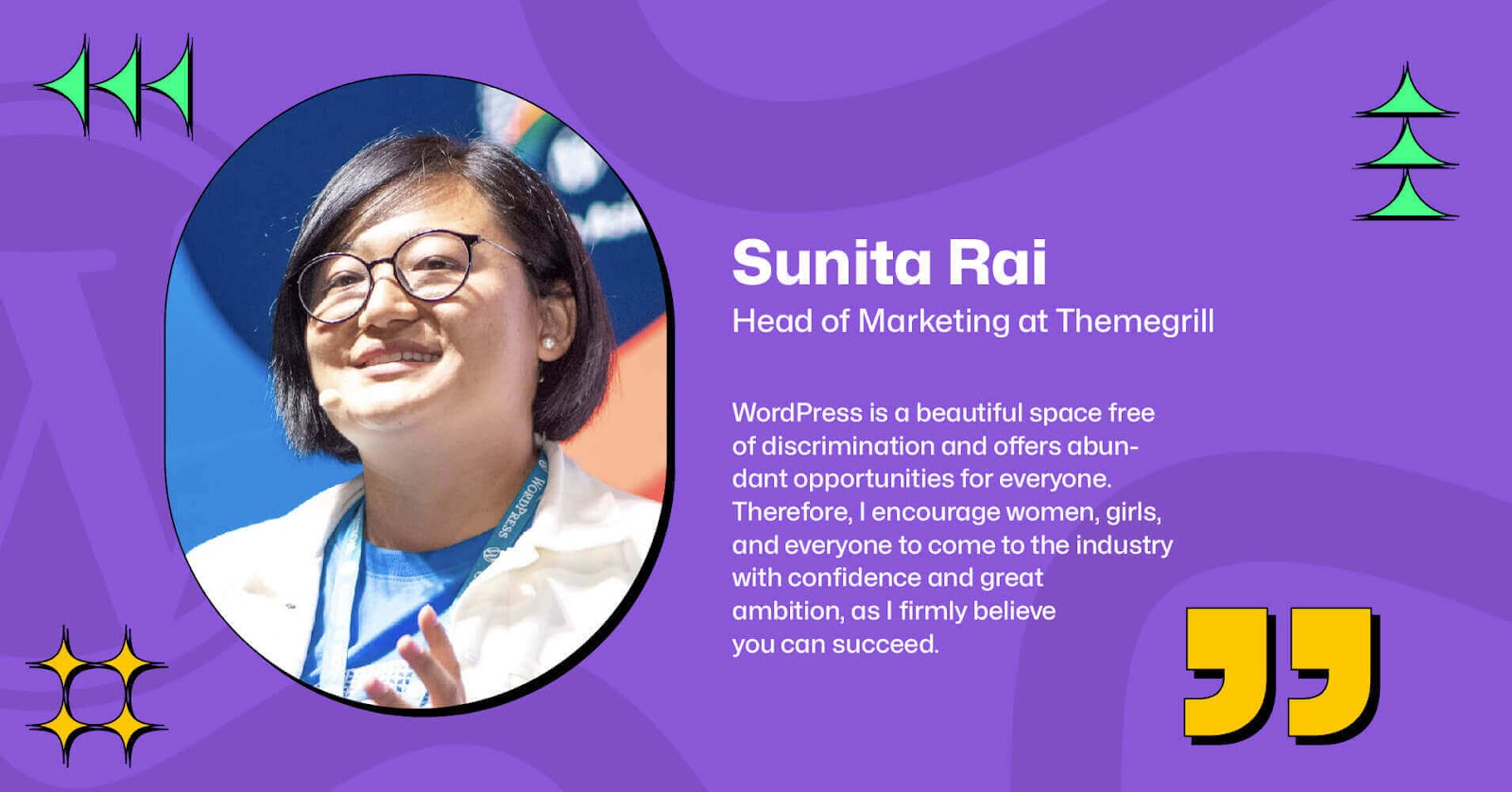 Sunita Rai, WordPress, mulher