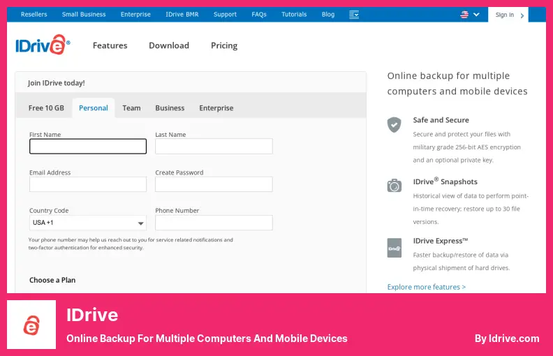 IDrive - Backup online pentru mai multe computere și dispozitive mobile