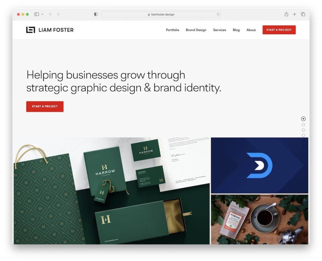 ตัวอย่างผลงาน Liam Foster Squarespace