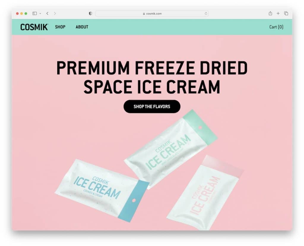 cosmik squarespace eコマースの例