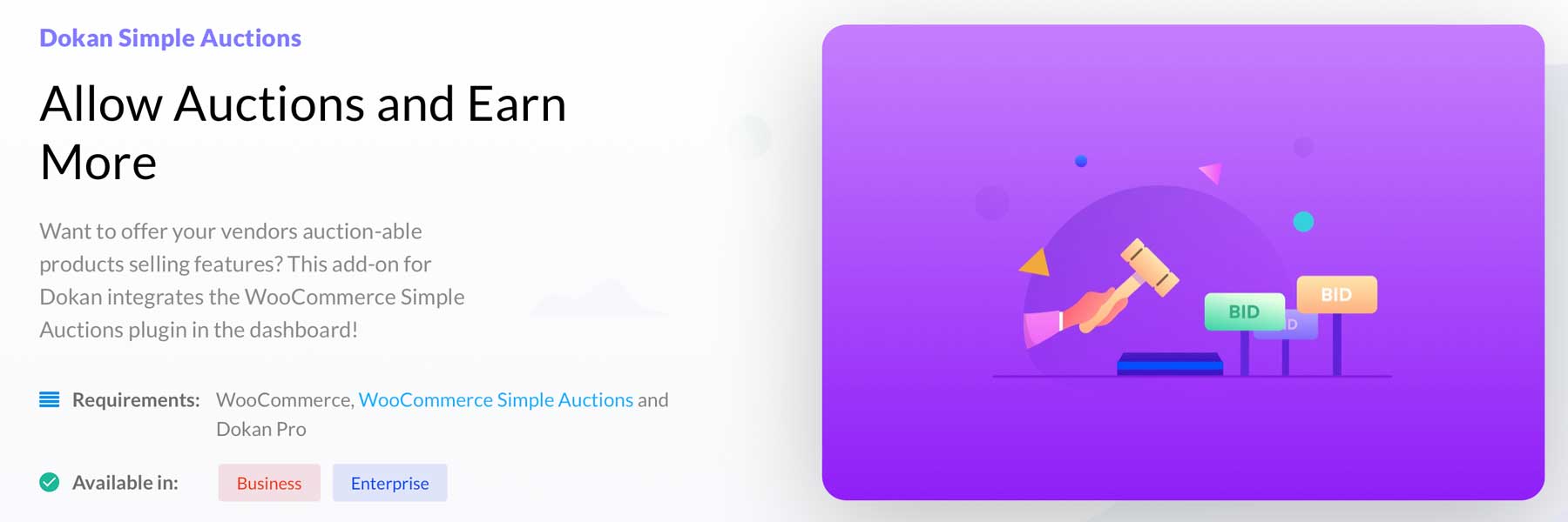 Wtyczka Dokan Simple Auctions