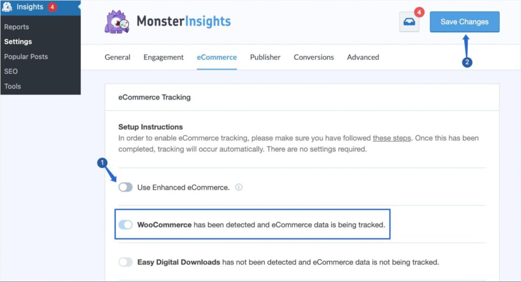 Monitoraggio delle conversioni di WooCommerce con MonsterInsights