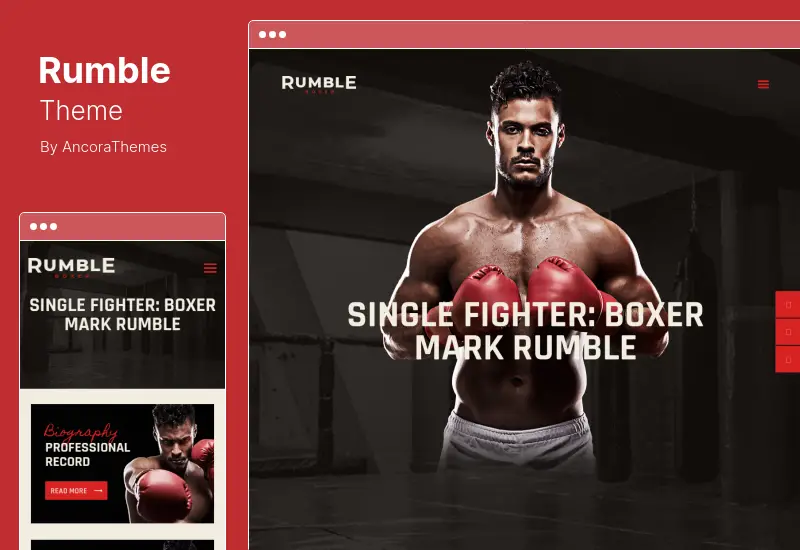 Tema Rumble - Boxe e arti marziali miste che combattono tema WordPress