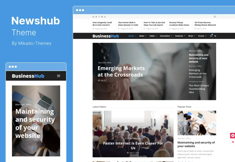 Tema Newshub - Tema WordPress per portali di riviste e notizie