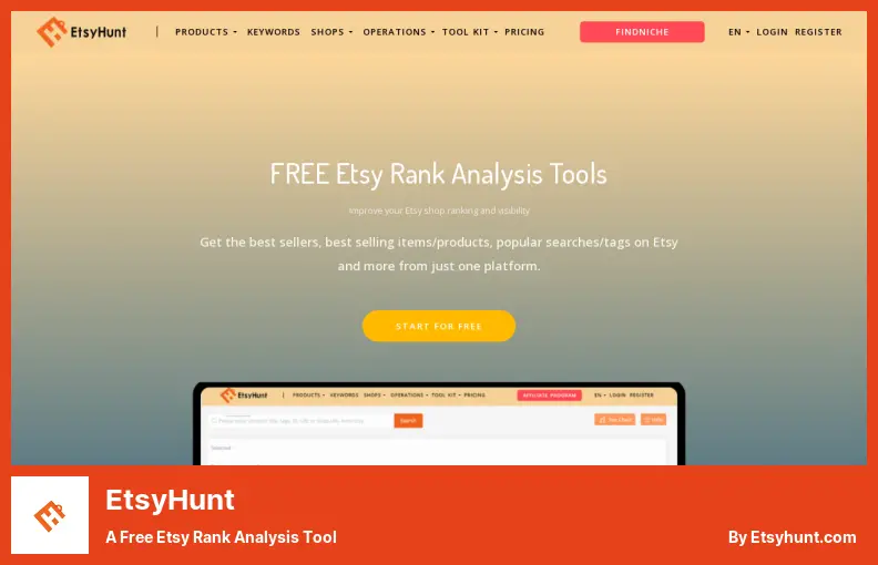 EtsyHunt - 免费的 Etsy 排名分析工具