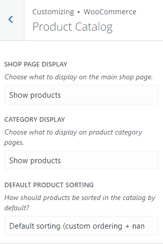 Configuración del catálogo de productos de WooCommerce