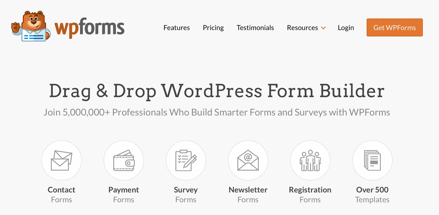 WP Forms لأفضل أشكال البرنامج المساعد