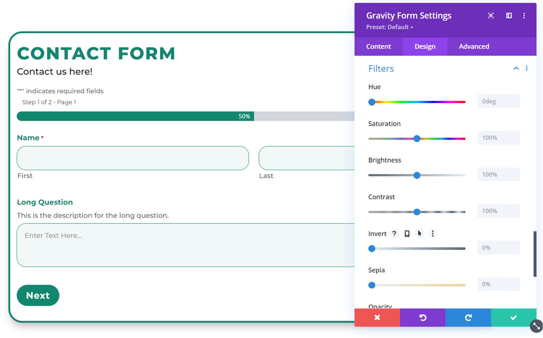 Divi Plugin Wyróżnij Divi Gravity Forms Filtry