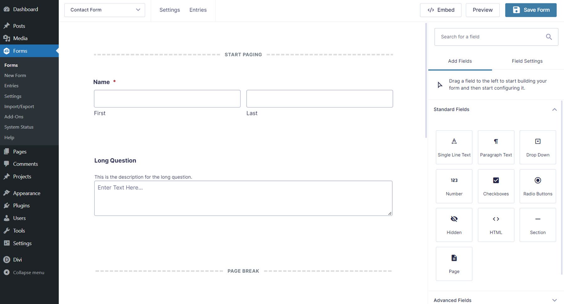 Divi Plugin Wyróżnij formularze Divi Gravity Forms Build