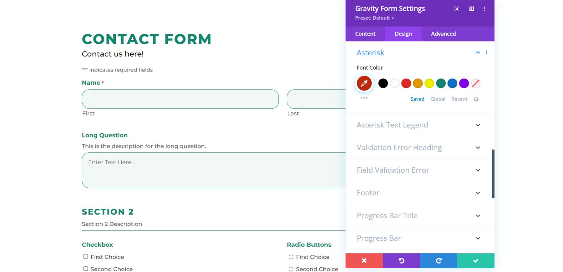 Divi Plugin Podświetl Divi Gravity Forms Asterisk