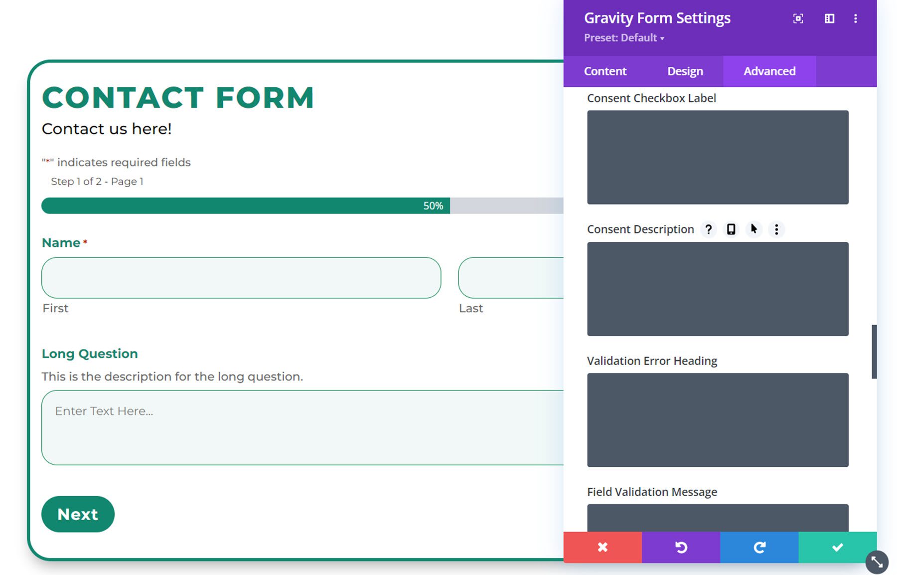 Divi Plugin Wyróżnij Divi Gravity Forms Niestandardowy CSS 2