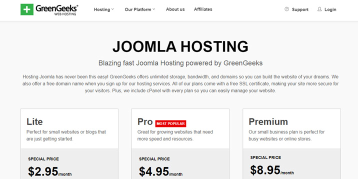 GreenGeeks-Joomla-barındırma