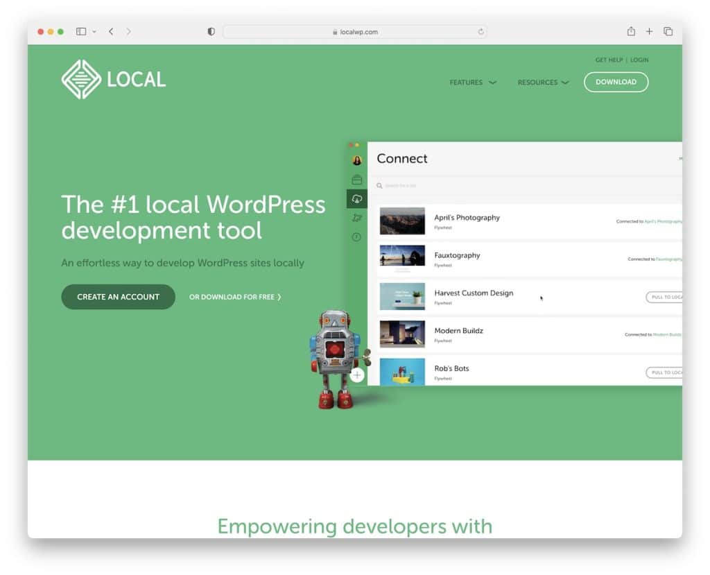 instrument local de dezvoltare wordpress