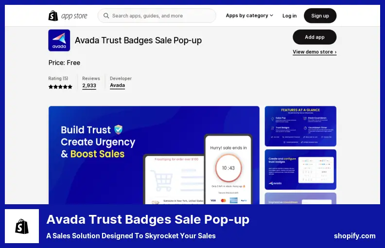 Avada Trust Badges Sale Pop‑up - 売上を急上昇させるように設計された販売ソリューション