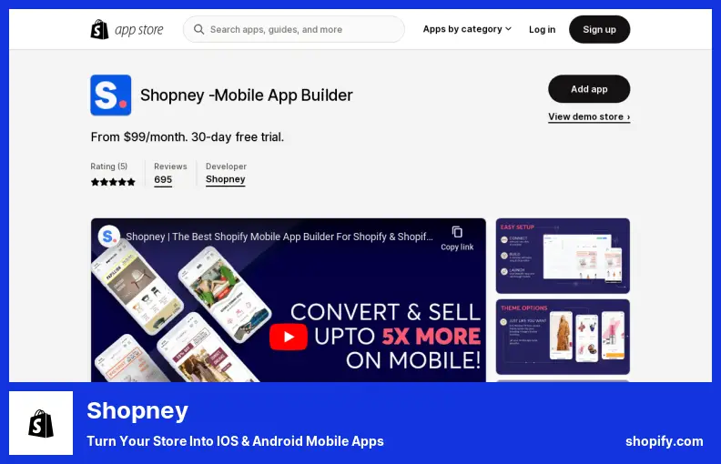 Shopney - ストアを iOS & Android モバイル アプリに変える