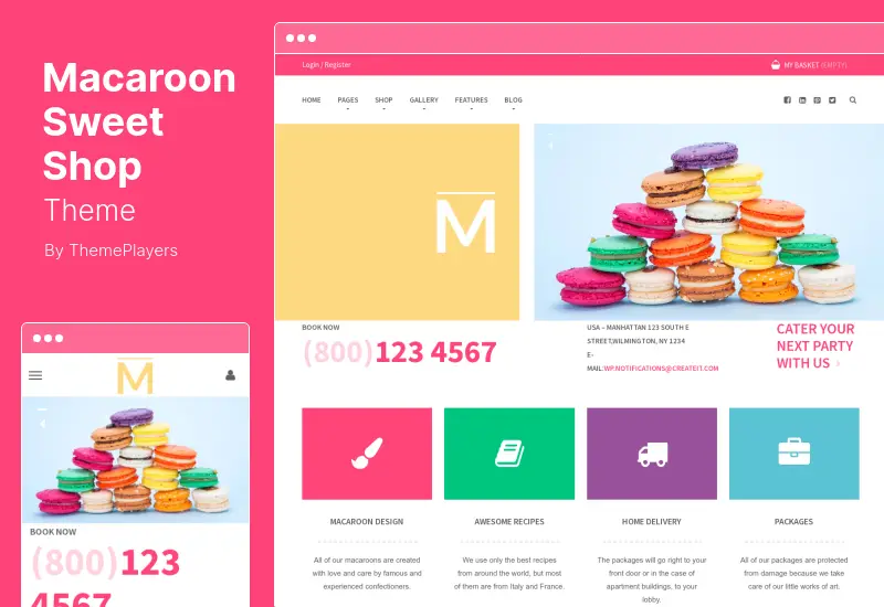 Macaroon Sweet Shop 主题 - 多彩的 WooCommerce 主题