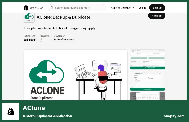 AClone - แอปพลิเคชัน Store Duplicator