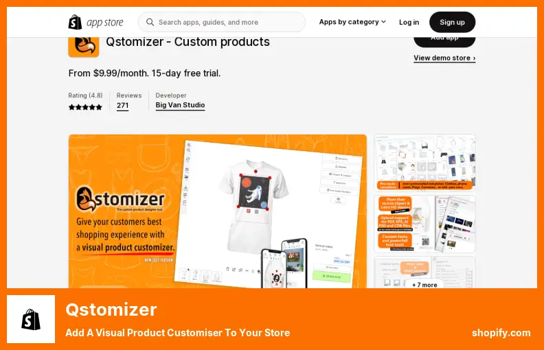 Qstomizer - 将视觉产品定制器添加到您的商店