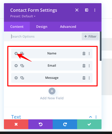 divi-แบบฟอร์มเขตข้อมูล