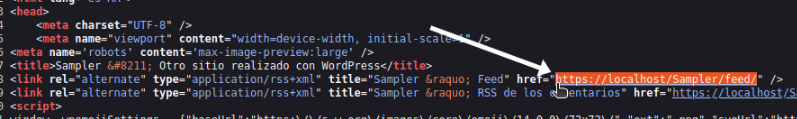 b_ Pesquise na seção <head> o URL do feed