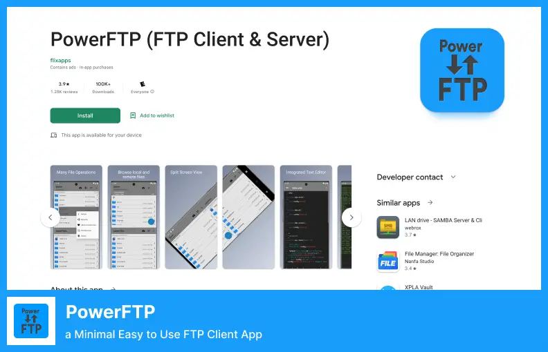 PowerFTP - 一个最小的易于使用的 FTP 客户端应用程序