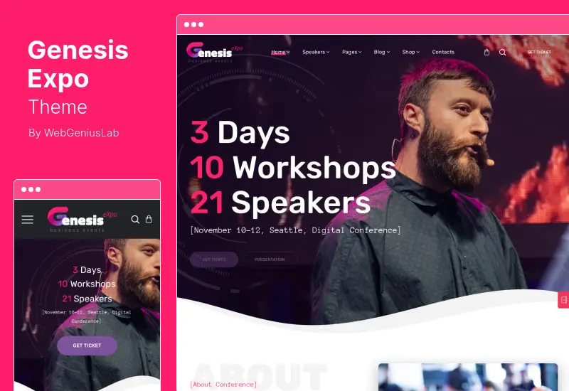 GenesisExpo 主題 - 商務活動和會議 WordPress 主題