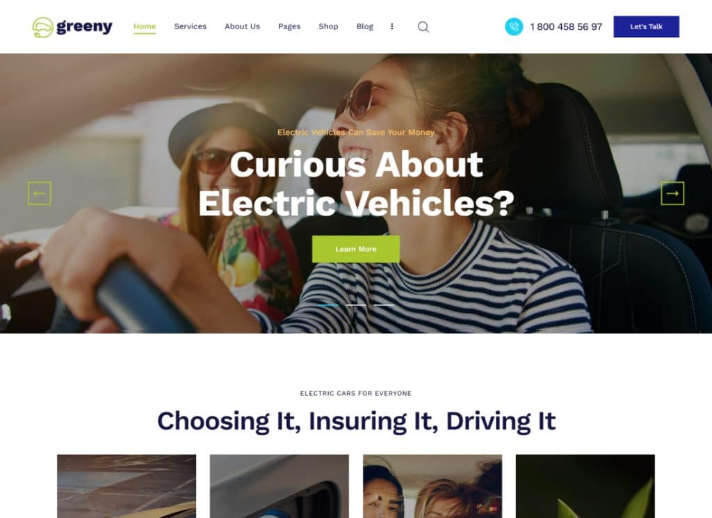 yeşil | Elektrikli Otomobil Bayiliği WordPress Teması