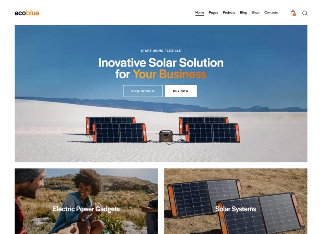 EkoMavi | Elektrik Santrali ve Solar Kitler WordPress Teması