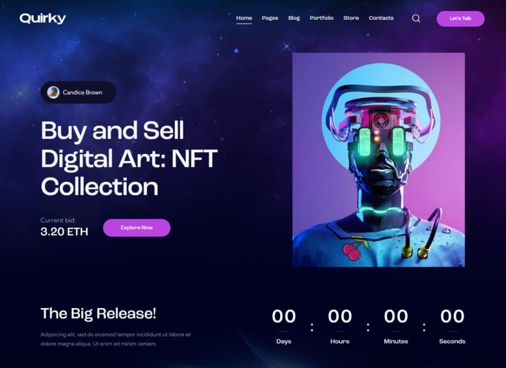 Quirky - Tema WordPress NFT, Token și Blockchain WCFM Marketplace