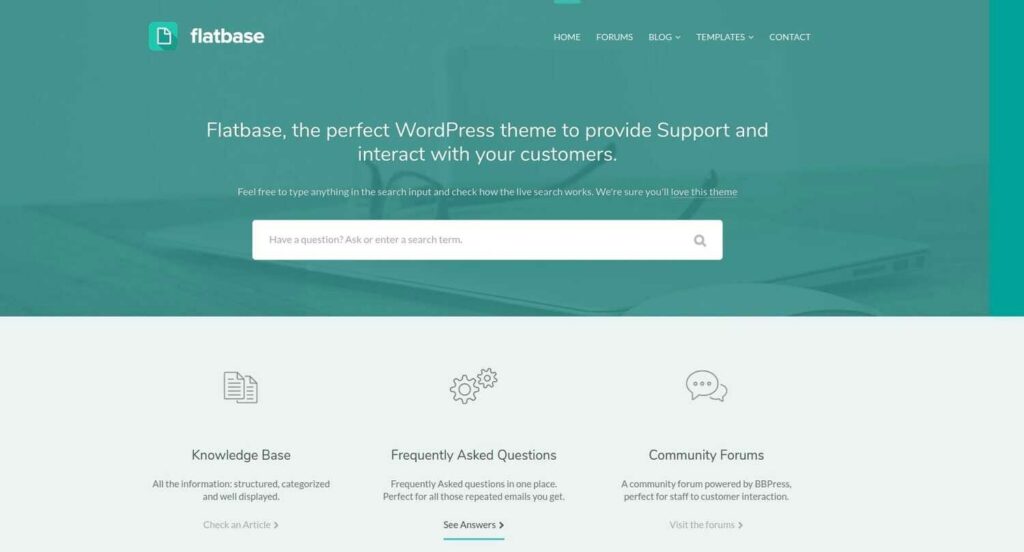 Flatbase WordPress teması ana sayfası