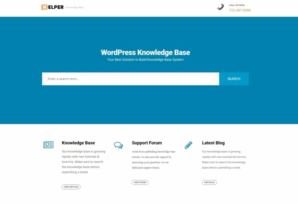 Yardımcı WordPress bilgi bankası teması